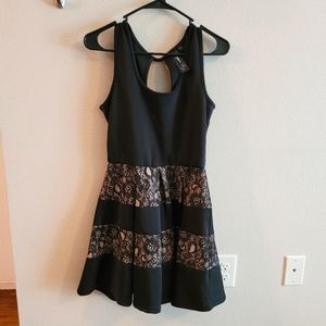 Trixxi black dress with stripes size medium